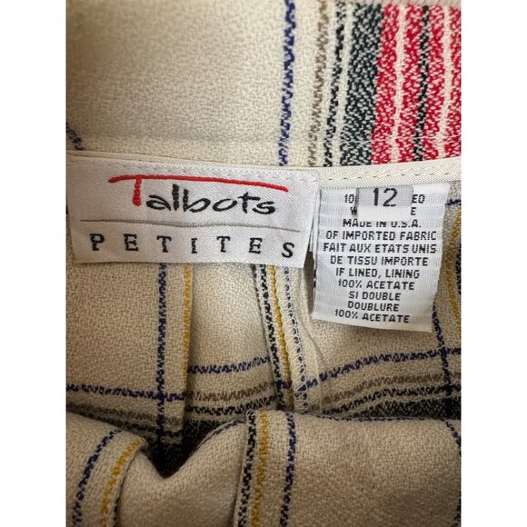 Talbots 12 Petite Tartan Plaid Wool Blend A-Line Skirt - Picture 3 of 16
